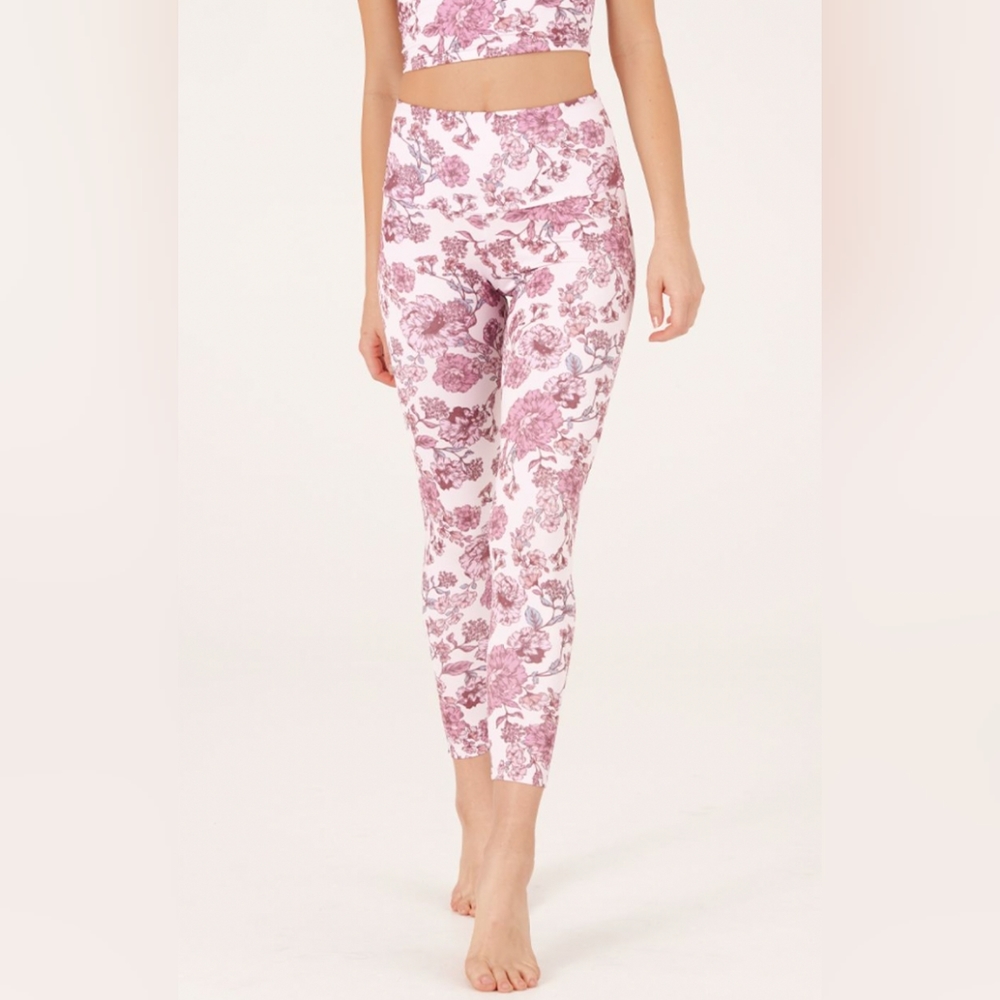 Onzie Pink Vintage Roses Legging Pant